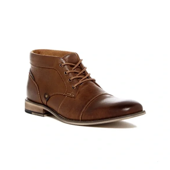 Steve Madden P-Karter Chukka Boots Cognac Leather Sz‎ 10 Brand New Men main image 2